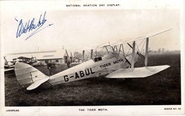 ~1930 autographed RPPC  C. W. H. Bebb - Cobham Air Circus aviator Tiger ... - $148.50