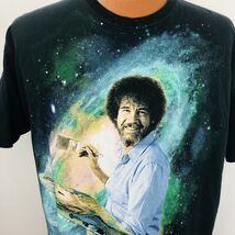 Bob Ross XL PBS Joy of Painting Space Galaxy T Shirt Black Happy Trees A... - $22.49