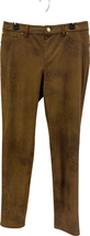 Chico’s Brown Gold Pants Size S Slim Fit Stretch Faux Suede Regular - $460.16 MXN