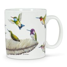 Hummingbird Jumbo Mug Coffee Tea Ceramic 16 oz Wrap Around Design 4"  Feather image 3