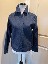 NWOT EILEEN FISHER Dark Blue  Hidden Snap Button Denim Jacket SZ S - $148.49