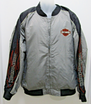 Harley-Davidson Motorcycles Men&#39;s Silver Nylon Jacket Size XL - £108.28 GBP