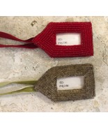 POTTERY BARN Red Beaded Clear Grape Gift Tag Wine Choker Decor New NWT - $4.06 CAD
