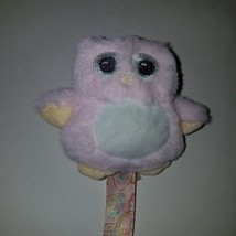 Hoots Bearington Pink Owl Plush Pacifier Holder Leash Rattle Baby Toy Lovey - £11.70 GBP