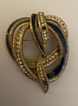 Ciner Flower Pin Brooch With Rhinestones Signed AS IS Stones Missing - £50.76 GBP