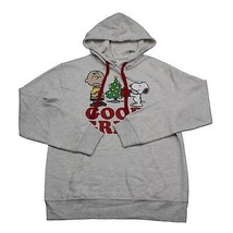 Peanuts Charlie Brown Christmas Hoodie Womens Small 3-5 Gray White Red S... - £15.08 GBP