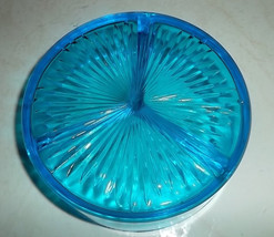 Vintage Indiana Glass Serene Blue Color Sectional Collectible Table Candy Displa - $27.99