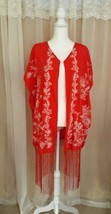 Denim 24/7 Orange Coral Floral Shrug (12-16) New Without Tags! - £18.74 GBP