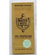 1960 - 1961 Master Hosts Motor Hotels Motel Directory Fall Winter - £11.68 GBP