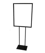 Black Metal 2 Pole Twin Pole Floor Standing Bulletin Holder Poster Sign ... - $95.97 CAD