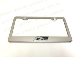 3D R LINE Emblem Stainless Steel Chrome Metal License Frame Atlas Tiguan... - £17.84 GBP