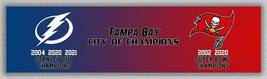 Tampa Bay Lightning, Buccaneers city of Champions Banner 60x240cm 2x8ft ... - $15.90