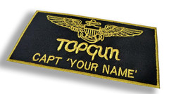 Top Gun - Custom Name Patch , size 11.5x5.5 cm Iron On or HOOK and Loop ... - £7.04 GBP+