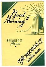 The Coffee Shop Menu Roosevelt Hotel Waco Texas 1950&#39;s - £27.66 GBP