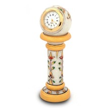 Marble Design Ethnic Table Clock Decorative For Home Table Top Offices - £17.39 GBP