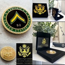 UNITED STATES ARMY -  Rank PRIVATE E-2 Challenge Coin with Special Velve... - £19.33 GBP