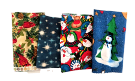 4 Pieces New Assorted Christmas Fabric Crafts Quilt Sewing - £8.41 GBP