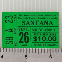 Santana Concert Ticket Stub September 26 1982 State College Pennsylvania - $34.64