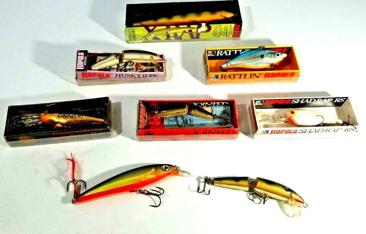 Vintage Lures Lot of 8, Rapala Husky Jerk, and similar items