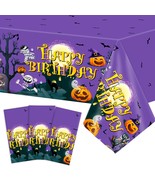 3 Pieces Happy Birthday Halloween Tablecloths Halloween Party Supplies B... - £15.48 GBP