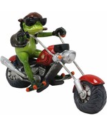 8.5&quot;L Born To Ride Biker Frog Smoking Cigar On Red Chopper Motorcycle St... - $45.26 CAD