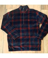 Nautica mens sz XL Plaid 1/4 Zip Fleece Pullover Jacket Canada navy red ... - $730.59 MXN