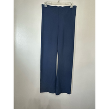 Worthington Straight Leg Pants Women&#39;s M Blue Solid High Rise Pull On St... - $14.89