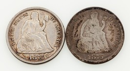 Plein De 2 1875 Assis Liberty Dimes 10C ( P / Cc ) En Au / VG État - $2,257.31 MXN