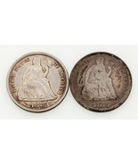 Plein De 2 1875 Assis Liberty Dimes 10C ( P / Cc ) En Au / VG État - $165.57 CAD