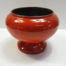 Vintage Frankoma Orange Pottery 5 1/2&quot; Tall Fishbowl Vase Pedestal Base #22 - $774.71 MXN