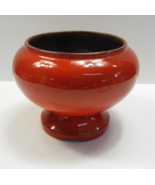 Vintage Frankoma Orange Pottery 5 1/2&quot; Tall Fishbowl Vase Pedestal Base #22 - $41.58