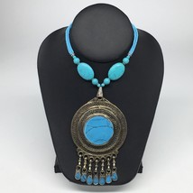 Turkmen Necklace Antique Afghan Tribal Turquoise Inlay Beaded ATS Necklace VS95 - £17.20 GBP