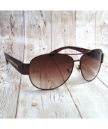 BCBGMAXAZRIA Brown Metal Tortoise Gradient Aviator Sunglasses - B880 60-... - $1,003.76 MXN