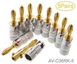 5-Pairs Gold Plated Screw-Type Non-Magnetic Banana Plugs, - $29.99