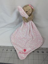 Carters Monkey Rattle Plush Pink Lovey Print Security Blanket Mommy Stuffed - $16.95