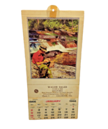 VTG 1966 Calendar Trout Fishing Scene Ontario Canada WALSH SALES GAS OIL... - $18.37