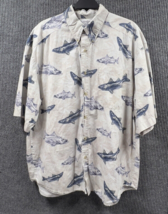 Columbia Sportswear Shirt Fish Graphic All Over Print Mens Large Button Down VTG - £18.90 GBP