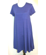 LULAROE XS DRESS ROYAL BLUE SHORT SLEEVED ROUND NECK KNEE LENGTH WOMAN P... - £8.85 GBP