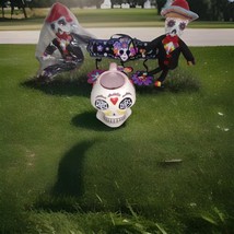 Halloween - 4 Pc Lot  Day of the Dead 1 Hanging Decor 2 Dolls &amp;1 Coffee Mug - $13.86