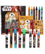 Disney Star Wars Deluxe Art Set Force Awakens Markers Stickers Crayons Craft Toy - $17.81