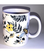 Bees &amp; Flowers 4”H x 3 1/2”W Oversized Coffee Mug Cup-BRAND NEW-SHIP N 2... - £11.73 GBP