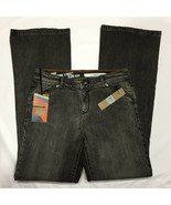 DKNY Size 8 Denim Jeans NWT Spring Street Jean Extreme Flare Black Gray ... - $496.83 MXN