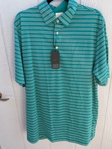 Greg Norman Men&#39;s Golf Polo shirt,Green Large Striped NWT - £23.62 GBP