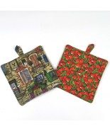 NEW- Set of 2  Provencal potholders Poppy Field and French windows - £11.89 GBP