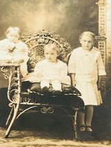 Real Photo Postcard antique 1900s vtg Post Card Haunted Ghost triplets creepy MN - £13.41 GBP