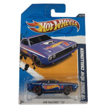 Hot Wheels HW Racing &#39;12 &#39;70 Blue Dodge Hemi Challenger Diecast - £4.94 GBP