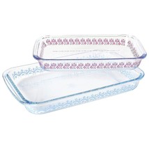 Spice By Tia Mowry 2 Piece 3.1 Quart and 2.3 Quart Glass Baker Set in Blue and P - £44.49 GBP