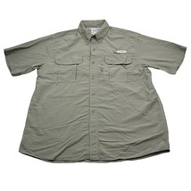 Magellan Shirt Mens L Green Mag Wick Fish Gear Hike Vented Outdoor Button - $18.69