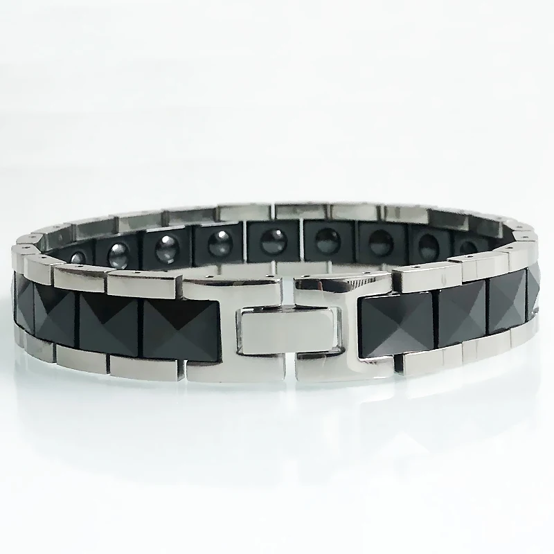 Energy Health Care Germanium Magnetic Bracelet Men Ceramic Wristband 10MM Health - £29.61 GBP