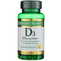 Nature&#39;s Bounty Immune Health Vitamin D3 5000 iu, Rapid Release 400 Soft... - $25.47